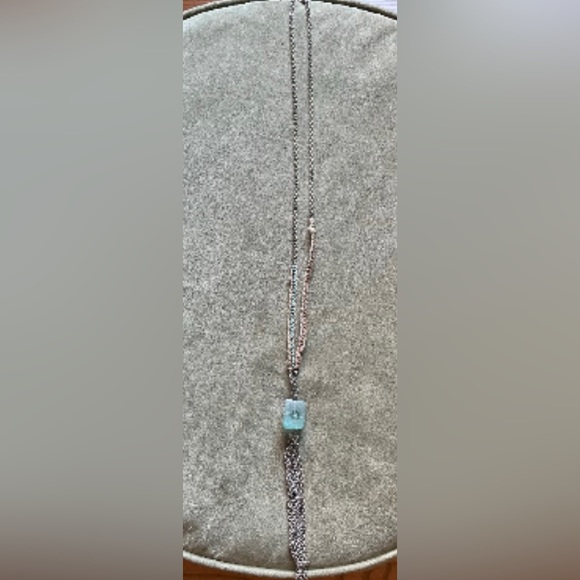 Blue Stone Pendant Necklace - Picture 2 of 2